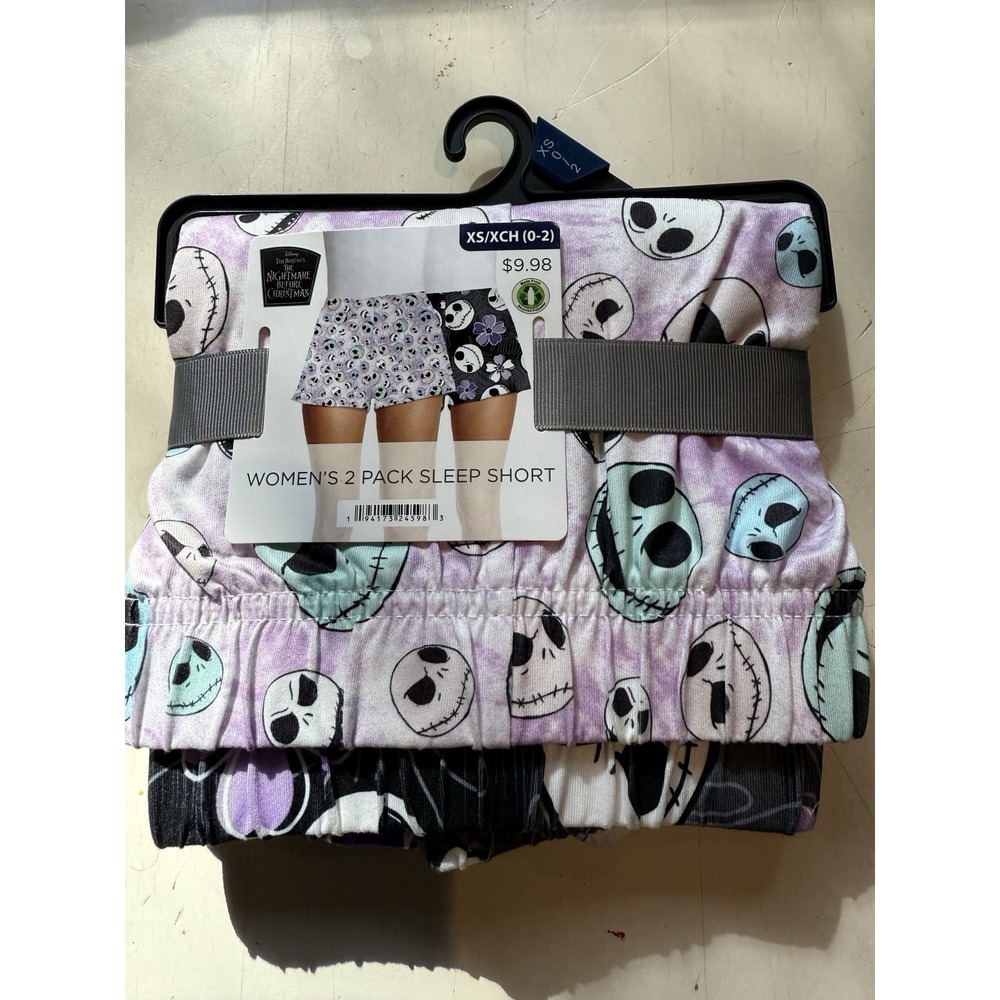 Disney Nightmare Before Christmas 2 Pack Pajama Sleep Shorts Jack Skellington XS
